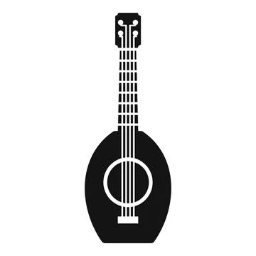 Simple mandolin silhouette icon representing stringed instruments Illustrazione stock