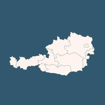 Simple map of Austria vector drawing. outline. Illustrazione stock