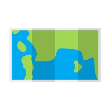 Simple map with folded paper for your design. Stock Illustration