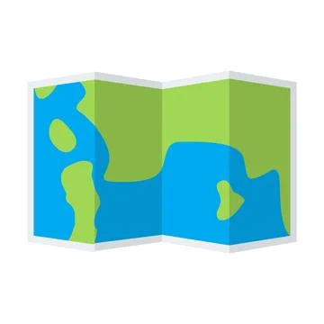 Simple map with folded paper for your design. Stock Illustration