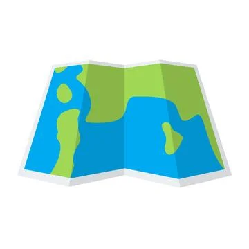 Simple map with folded paper for your design. Stock Illustration