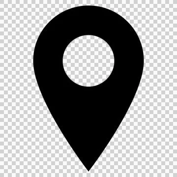 Simple map location pin icon (black) Illustration