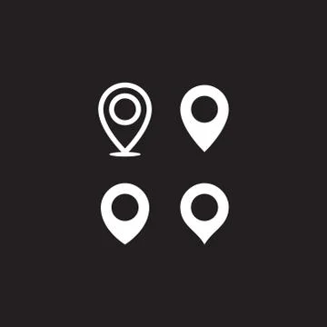 Simple map pin. Concept of global coordinate, dot, needle tip, ui. Flat style Stock Illustration