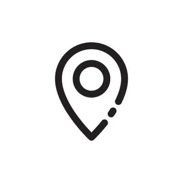 Simple map pin. Concept of global coordinate, dot, needle tip, ui. Flat style Stock Illustration