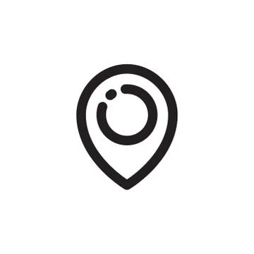Simple map pin. Concept of global coordinate, dot, needle tip, ui. Flat style Stock Illustration