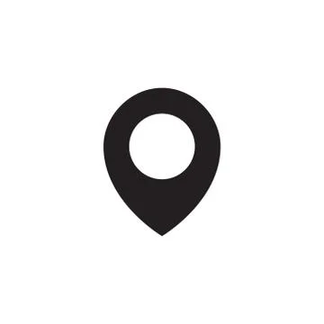 Simple map pin. Concept of global coordinate, dot, needle tip, ui. Flat style Stock Illustration