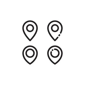 Simple map pin. Concept of global coordinate, dot, needle tip, ui. Flat style Stock Illustration