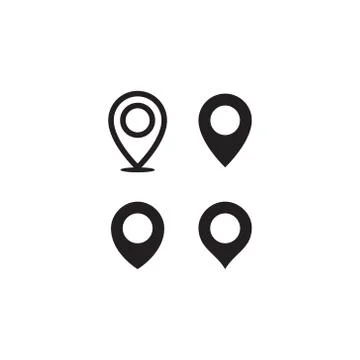 Simple map pin. Concept of global coordinate, dot, needle tip, ui. Flat style Stock Illustration