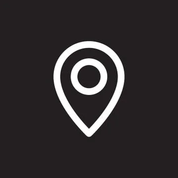 Simple map pin. Concept of global coordinate, dot, needle tip, ui. Flat style Stock Illustration