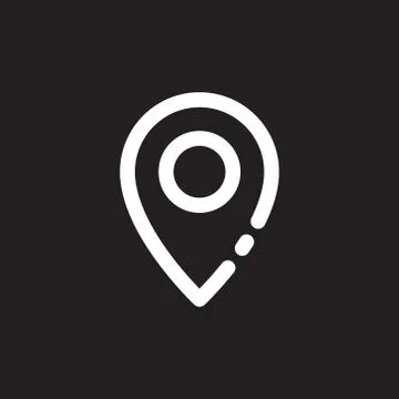 Simple map pin. Concept of global coordinate, dot, needle tip, ui. Flat style Stock Illustration