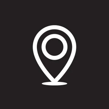 Simple map pin. Concept of global coordinate, dot, needle tip, ui. Flat style Stock Illustration