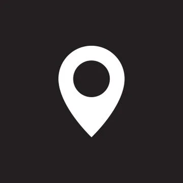 Simple map pin. Concept of global coordinate, dot, needle tip, ui. Flat style Stock Illustration