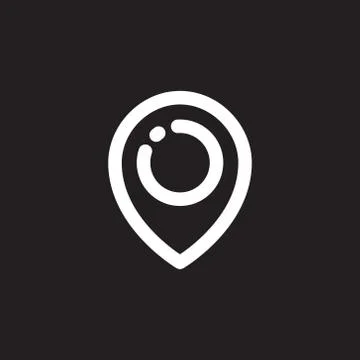 Simple map pin. Concept of global coordinate, dot, needle tip, ui. Flat style Stock Illustration