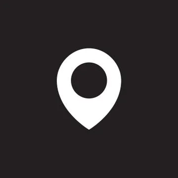 Simple map pin. Concept of global coordinate, dot, needle tip, ui. Flat style Stock Illustration