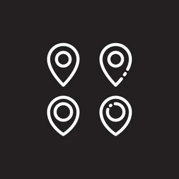 Simple map pin. Concept of global coordinate, dot, needle tip, ui. Flat style Stock Illustration