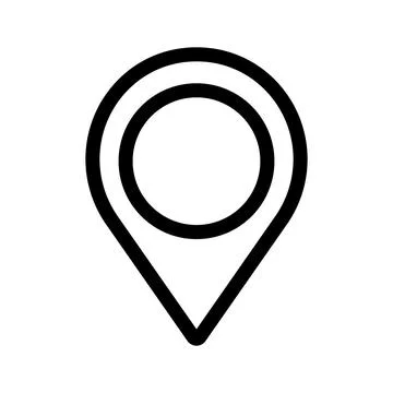 Simple map pin icon. Location and destination. Vectors. Stock Illustration