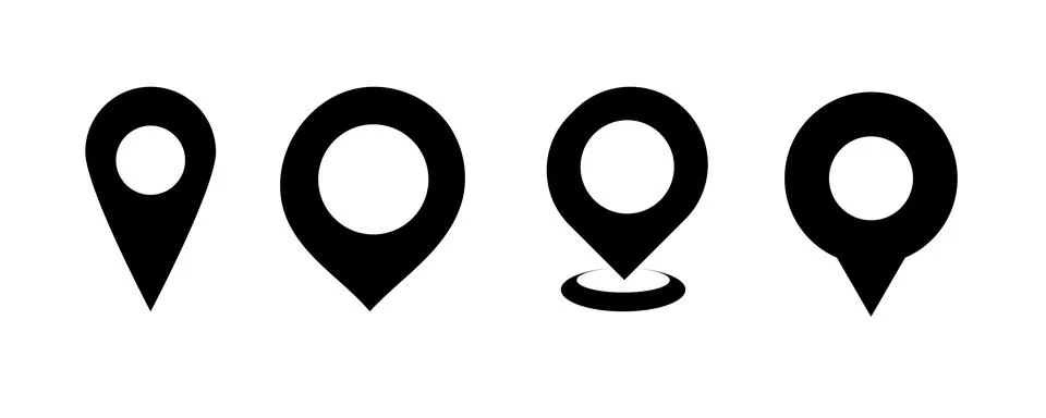 Simple map pin. Map marker pointer icon set. Modern map markers. location p.. 스톡 일러스트