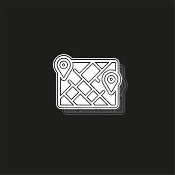 Simple Map Vector Icon Stock Illustration
