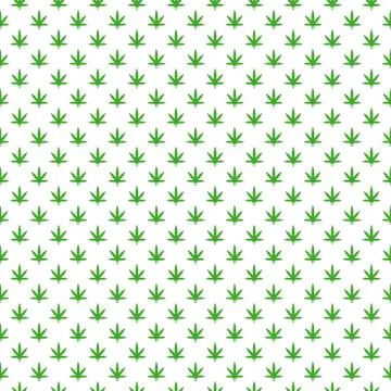 Simple marijuana leaf, hemp, cannabis pattern with various icons and symbols on 스톡 일러스트