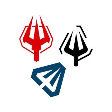 Simple mark trident logo vector brand design template illustrations Stock Illustration