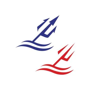 Simple mark trident logo vector brand design template illustrations Stock Illustration