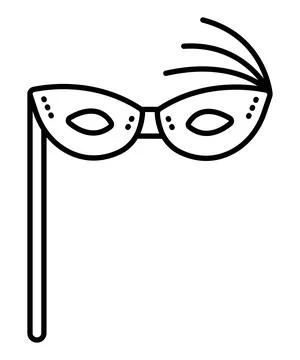 Simple masquerade mask with stick Stock Illustration