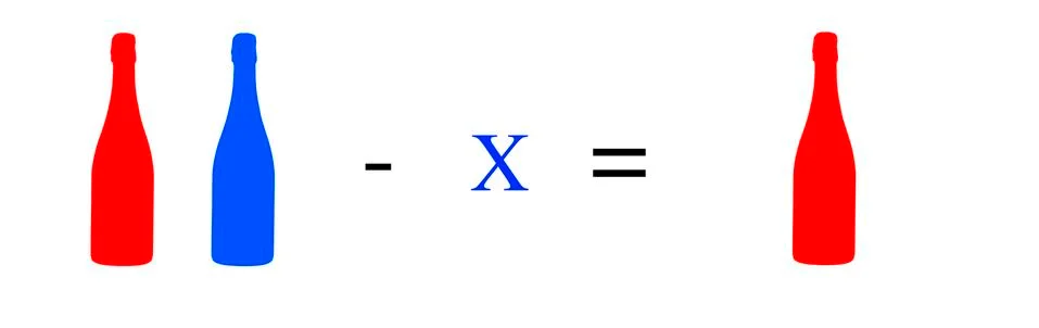 Simple math problems and exercises with objects イラスト素材