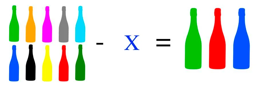 Simple math problems and exercises with objects 스톡 일러스트