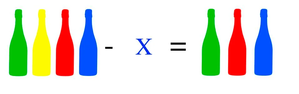 Simple math problems and exercises with objects 스톡 일러스트