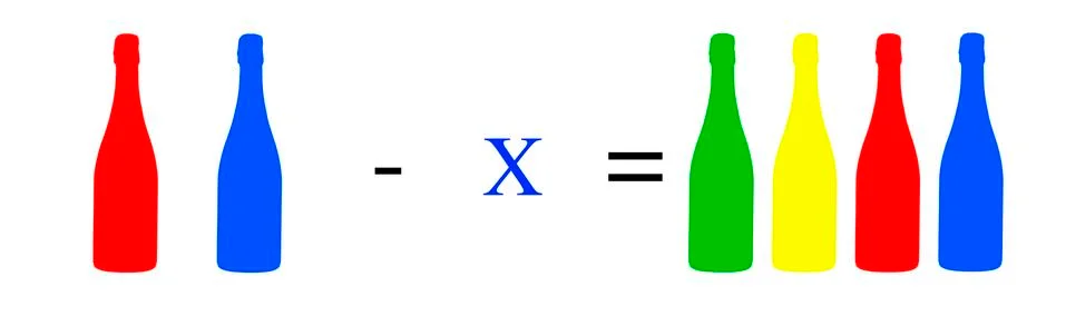 Simple math problems and exercises with objects イラスト素材