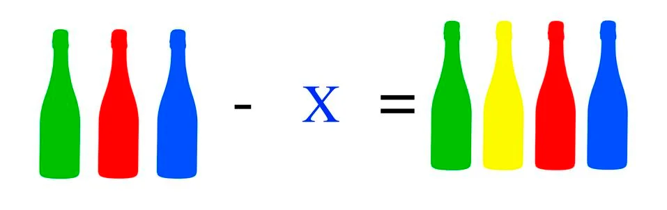 Simple math problems and exercises with objects イラスト素材