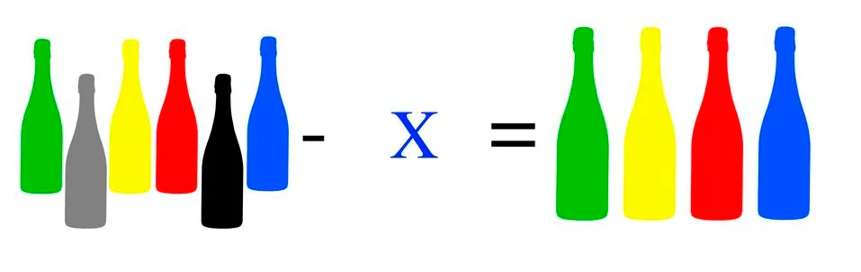 Simple math problems and exercises with objects 스톡 일러스트