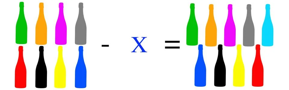 Simple math problems and exercises with objects 스톡 사진