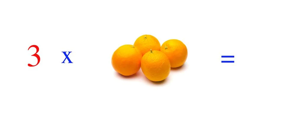 Simple math problems and mathematical and arithmetic calculation Stock Photos