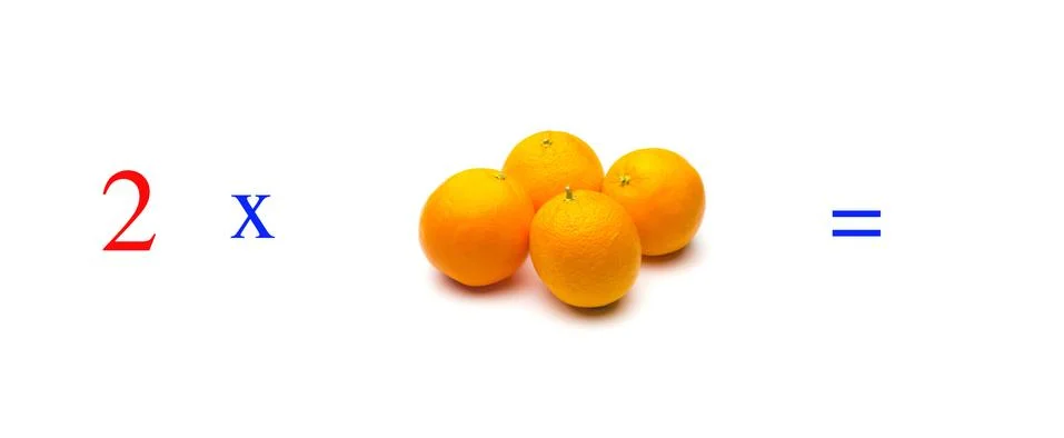 Simple math problems and mathematical and arithmetic calculation Stock Photos