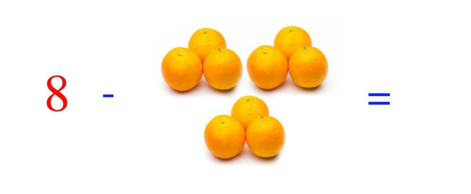 Simple math problems and mathematical and arithmetic calculation Stock Photos