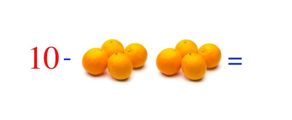 Simple math problems and mathematical and arithmetic calculation Stock Photos