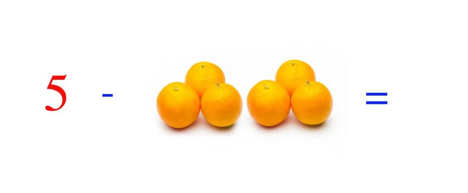 Simple math problems and mathematical and arithmetic calculation Stock Photos