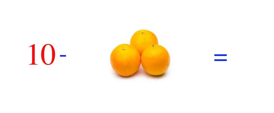 Simple math problems and mathematical and arithmetic calculation Stock Photos