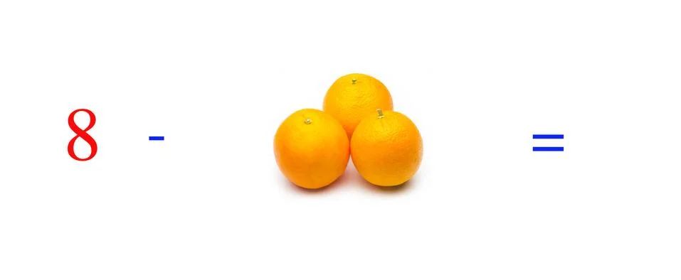 Simple math problems and mathematical and arithmetic calculation Stock Photos