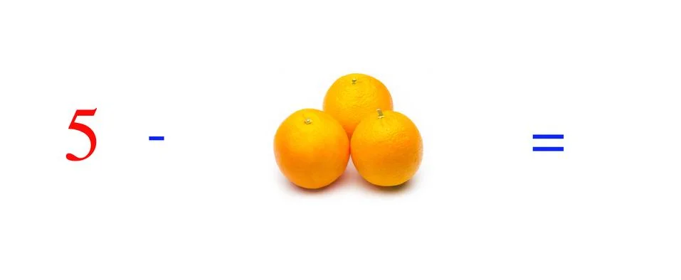 Simple math problems and mathematical and arithmetic calculation Stock Photos