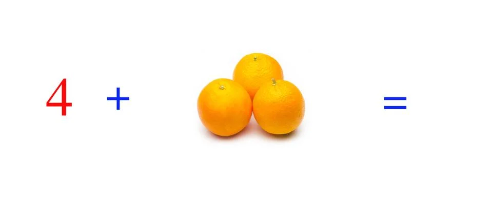 Simple math problems and mathematical and arithmetic calculation Stock Photos