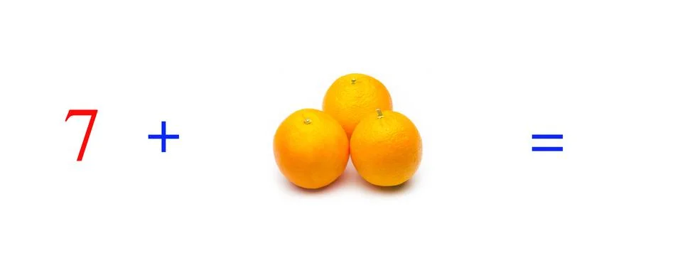 Simple math problems and mathematical and arithmetic calculation Foto stock