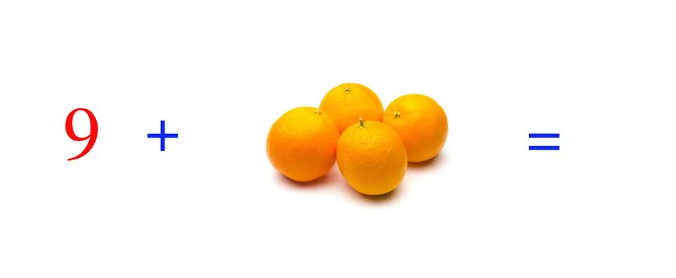 Simple math problems and mathematical and arithmetic calculation Stock Photos