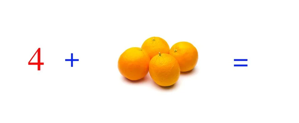 Simple math problems and mathematical and arithmetic calculation Stock Photos