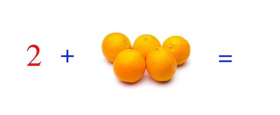 Simple math problems and mathematical and arithmetic calculation Stock Photos