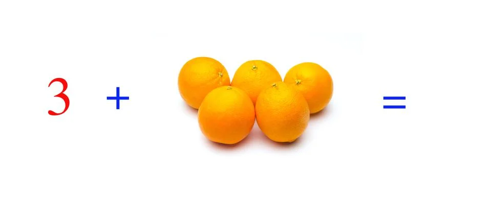 Simple math problems and mathematical and arithmetic calculation Stock Photos