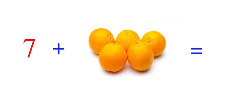 Simple math problems and mathematical and arithmetic calculation Stock Photos