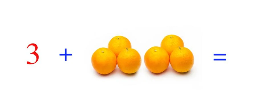 Simple math problems and mathematical and arithmetic calculation Stock Photos