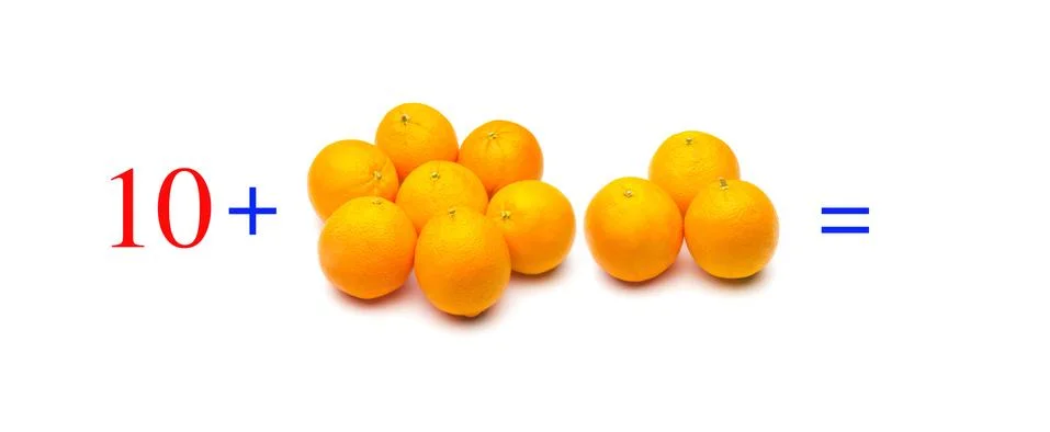 Simple math problems and mathematical and arithmetic calculation Stock Photos